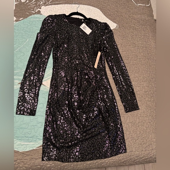 Aqua mini evening dress. Size smaller small. Color black/silver. - Picture 3 of 9